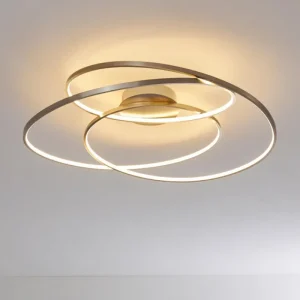 hofstein Plafonnier Chute LED Nickel mat, 1 lumière* Lampes Modernes