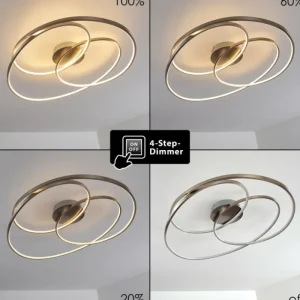 hofstein Plafonnier Chute LED Nickel mat, 1 lumière* Lampes Modernes