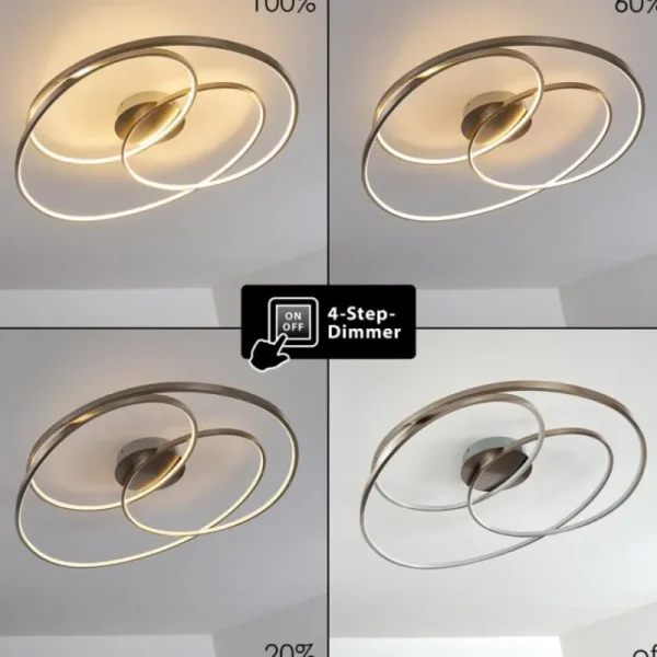 hofstein Plafonnier Chute LED Nickel mat, 1 lumière* Lampes Modernes