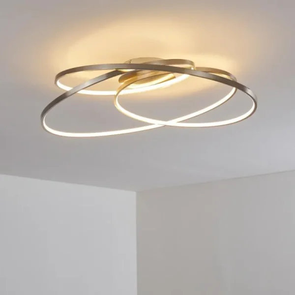 hofstein Plafonnier Chute LED Nickel mat, 1 lumière* Lampes Modernes