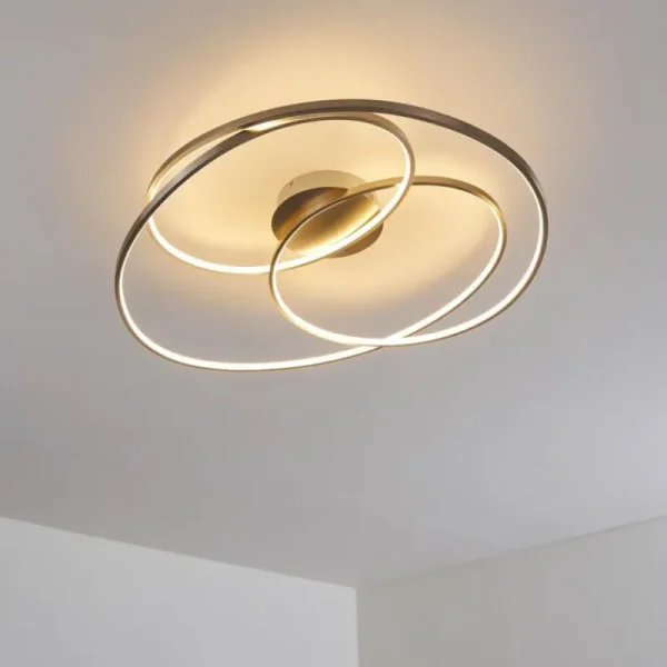 hofstein Plafonnier Chute LED Nickel mat, 1 lumière* Lampes Modernes