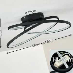 hofstein Plafonnier Chute LED Noir, 1 lumière* Lampes Modernes