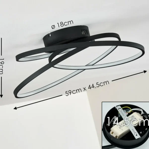 hofstein Plafonnier Chute LED Noir, 1 lumière* Lampes Modernes