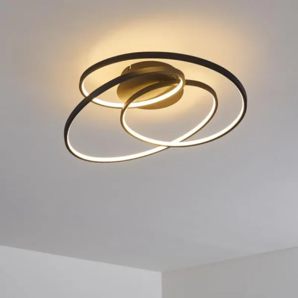 hofstein Plafonnier Chute LED Noir, 1 lumière* Lampes Modernes