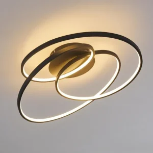 hofstein Plafonnier Chute LED Noir, 1 lumière* Lampes Modernes