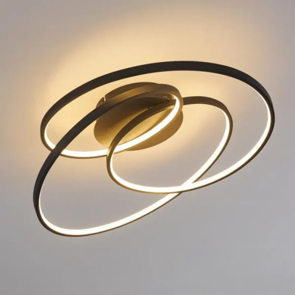 hofstein Plafonnier Chute LED Noir, 1 lumière* Lampes Modernes