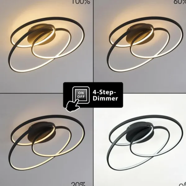 hofstein Plafonnier Chute LED Noir, 1 lumière* Lampes Modernes
