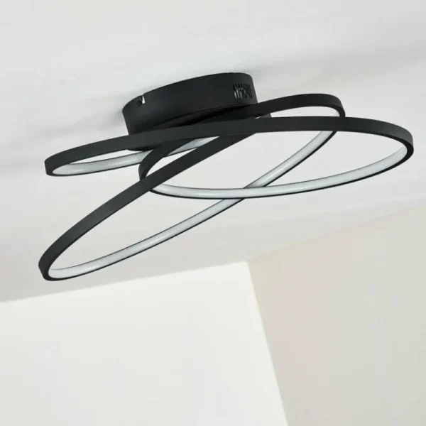 hofstein Plafonnier Chute LED Noir, 1 lumière* Lampes Modernes