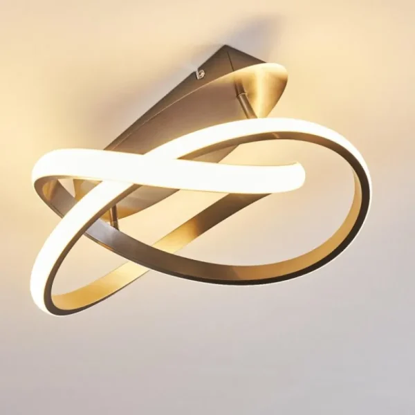 hofstein Plafonnier Cochato LED Nickel mat, 1 lumière* Lampes Modernes