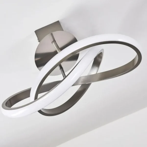 hofstein Plafonnier Cochato LED Nickel mat, 1 lumière* Lampes Modernes