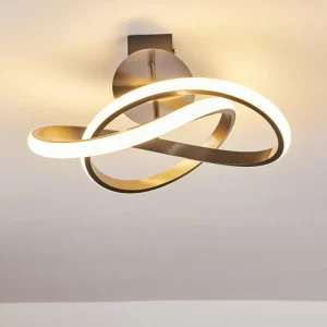 hofstein Plafonnier Cochato LED Nickel mat, 1 lumière* Lampes Modernes