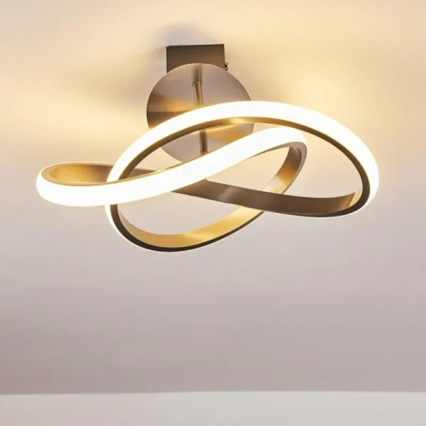 hofstein Plafonnier Cochato LED Nickel mat, 1 lumière* Lampes Modernes