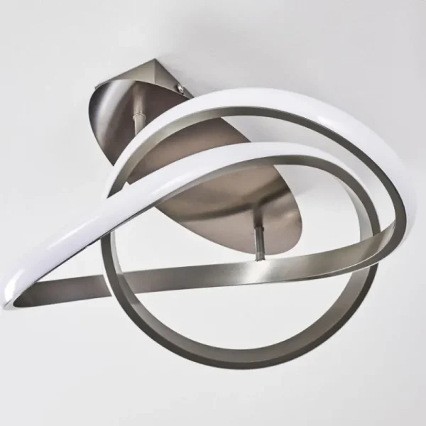 hofstein Plafonnier Cochato LED Nickel mat, 1 lumière* Lampes Modernes