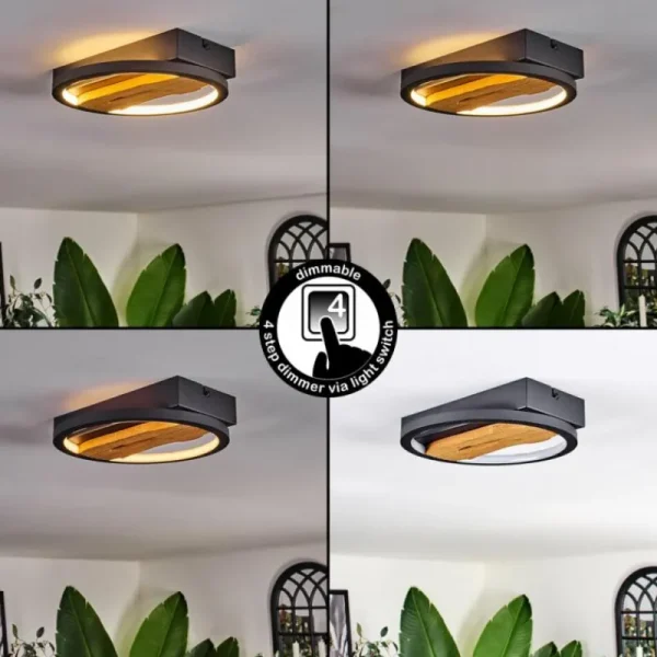 hofstein Plafonnier Cornol LED Écru, Noir, 1 lumière* Lampes Modernes
