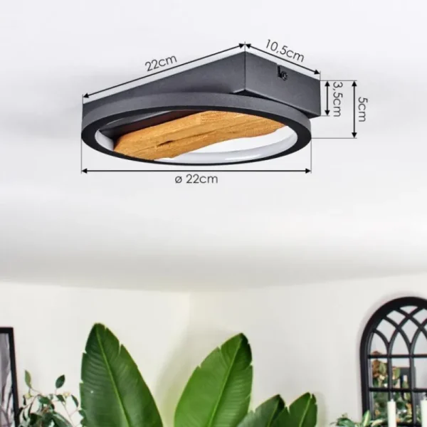 hofstein Plafonnier Cornol LED Écru, Noir, 1 lumière* Lampes Modernes