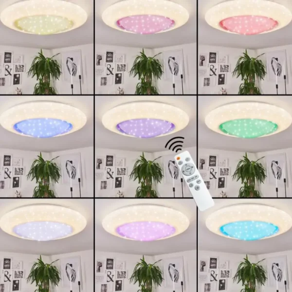 hofstein Plafonnier Cresta LED Blanc, 2 lumières, Changeur de couleurs* Lampes Modernes