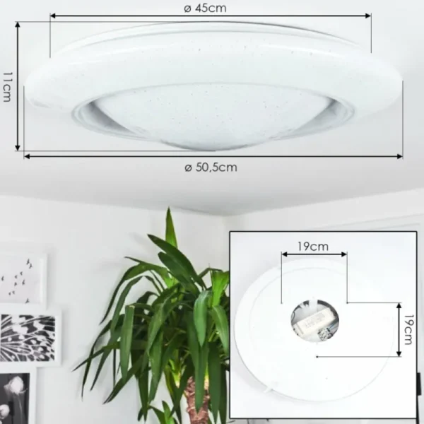 hofstein Plafonnier Cresta LED Blanc, 2 lumières, Changeur de couleurs* Lampes Modernes