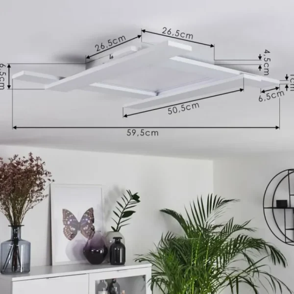 hofstein Plafonnier Cuchara LED Blanc, 1 lumière* Lampes Modernes