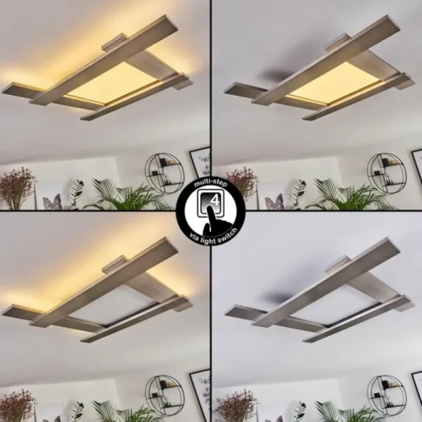 hofstein Plafonnier Cuchara LED Nickel mat, 1 lumière* Lampes Modernes