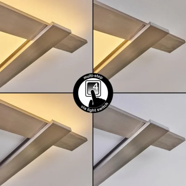 hofstein Plafonnier Cuchara LED Nickel mat, 1 lumière* Lampes Modernes