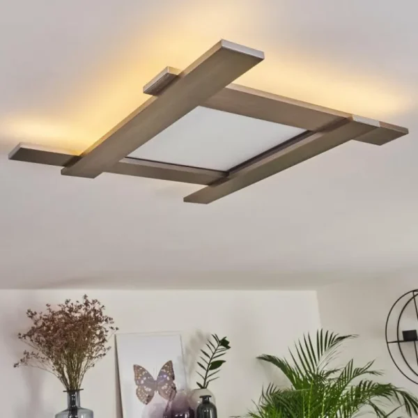 hofstein Plafonnier Cuchara LED Nickel mat, 1 lumière* Lampes Modernes