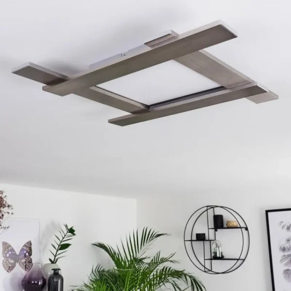 hofstein Plafonnier Cuchara LED Nickel mat, 1 lumière* Lampes Modernes