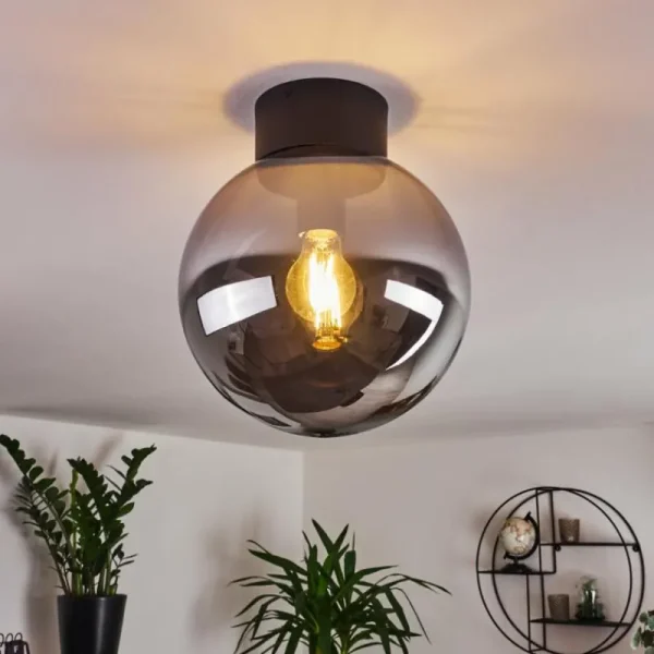 hofstein Plafonnier Cumuato Noir, 1 lumière* Lampes En Verre