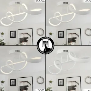 hofstein Plafonnier Dauntey LED Blanc, 1 lumière, Télécommandes* Lampes Modernes