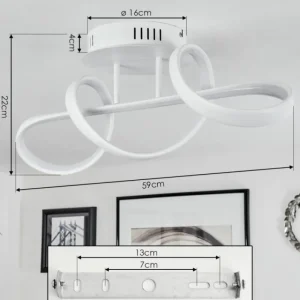 hofstein Plafonnier Dauntey LED Blanc, 1 lumière, Télécommandes* Lampes Modernes
