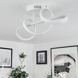 hofstein Plafonnier Dauntey LED Blanc, 1 lumière, Télécommandes* Lampes Modernes