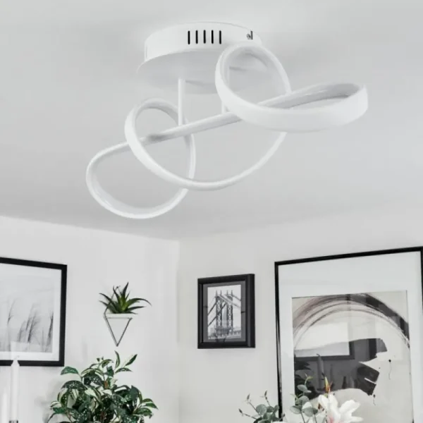 hofstein Plafonnier Dauntey LED Blanc, 1 lumière, Télécommandes* Lampes Modernes