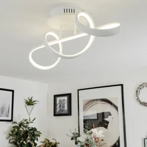 hofstein Plafonnier Dauntey LED Blanc, 1 lumière, Télécommandes* Lampes Modernes