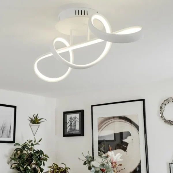 hofstein Plafonnier Dauntey LED Blanc, 1 lumière, Télécommandes* Lampes Modernes