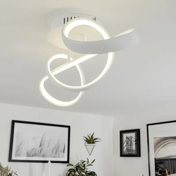 hofstein Plafonnier Dauntey LED Blanc, 1 lumière, Télécommandes* Lampes Modernes