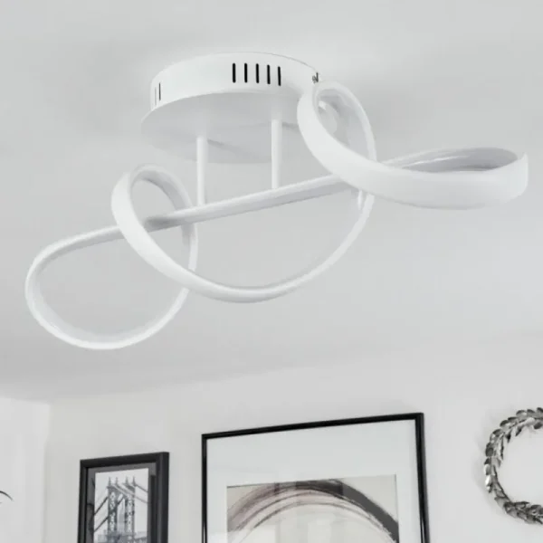 hofstein Plafonnier Dauntey LED Blanc, 1 lumière, Télécommandes* Lampes Modernes