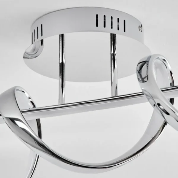 hofstein Plafonnier Dauntey LED Chrome, 1 lumière* Lampes Modernes