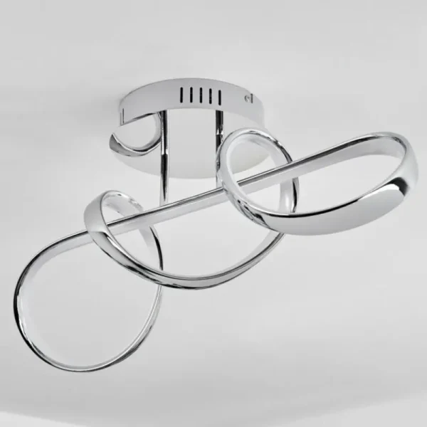 hofstein Plafonnier Dauntey LED Chrome, 1 lumière* Lampes Modernes