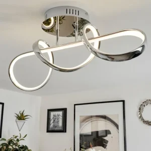 hofstein Plafonnier Dauntey LED Chrome, 1 lumière* Lampes Modernes