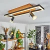 hofstein Plafonnier Deadwood LED Brun, Chrome, Couleur bois, 3 lumières* Lampes Modernes