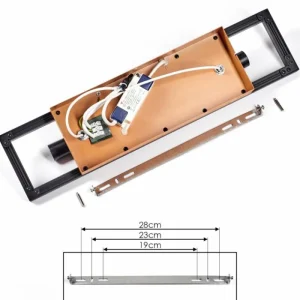hofstein Plafonnier Deadwood LED Brun, Chrome, Couleur bois, 3 lumières* Lampes Modernes