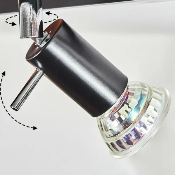 hofstein Plafonnier Deadwood LED Brun, Chrome, Couleur bois, 3 lumières* Lampes Modernes