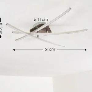 hofstein Plafonnier Deneb LED Nickel mat, 3 lumières* Lampes Modernes