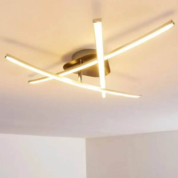 hofstein Plafonnier Deneb LED Nickel mat, 3 lumières* Lampes Modernes