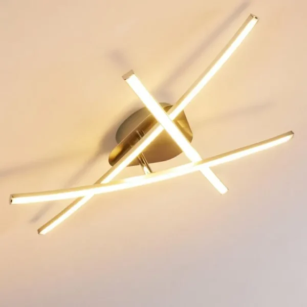 hofstein Plafonnier Deneb LED Nickel mat, 3 lumières* Lampes Modernes