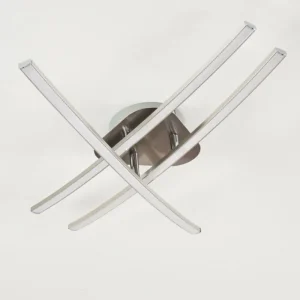 hofstein Plafonnier Deneb LED Nickel mat, 3 lumières* Lampes Modernes