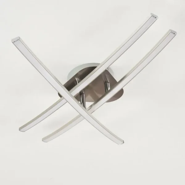 hofstein Plafonnier Deneb LED Nickel mat, 3 lumières* Lampes Modernes