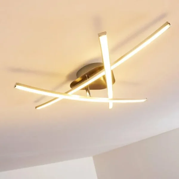 hofstein Plafonnier Deneb LED Nickel mat, 3 lumières* Lampes Modernes