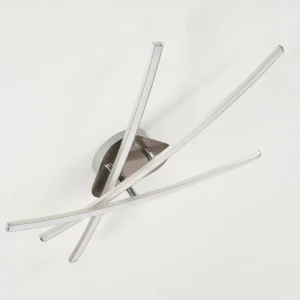 hofstein Plafonnier Deneb LED Nickel mat, 3 lumières* Lampes Modernes