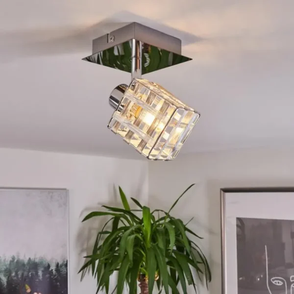 hofstein Plafonnier Desrue Chrome, Argenté, 1 lumière* Lampes Modernes