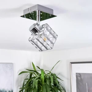 hofstein Plafonnier Desrue Chrome, Argenté, 1 lumière* Lampes Modernes